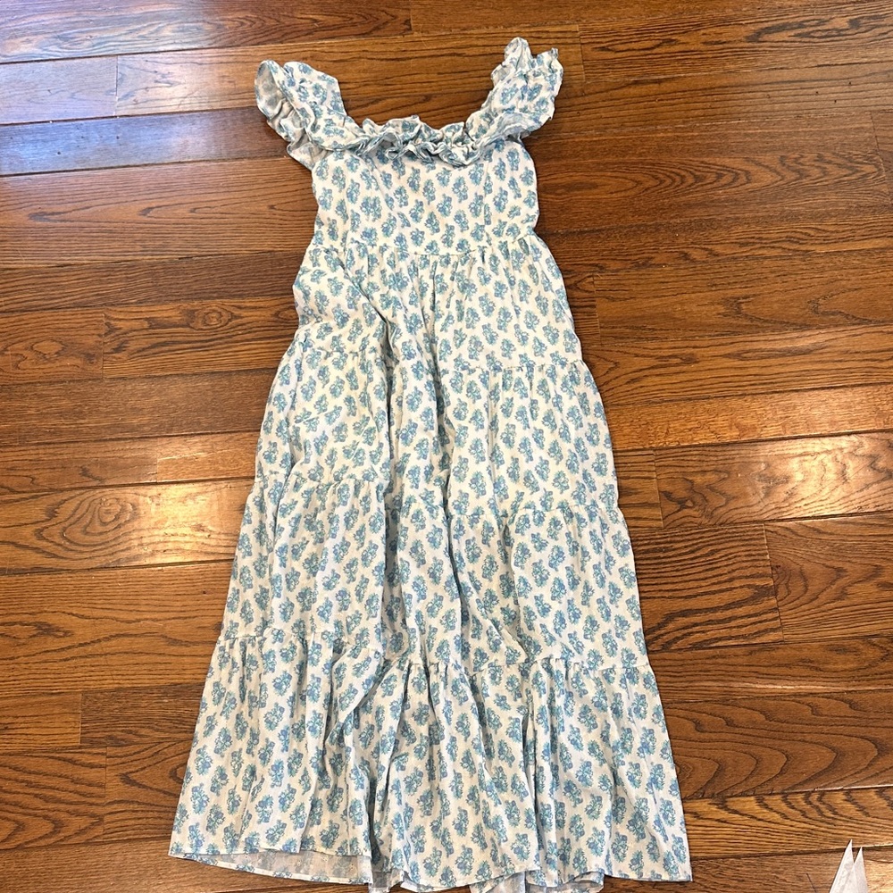 Peach Love California Blue Floral Maxi Dress